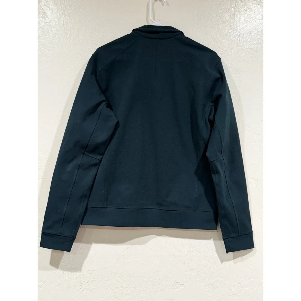 Lululemon Mens Sojourn Jacket Dark Teal Green Full Zip Mock Neck Size M LM3CSDS